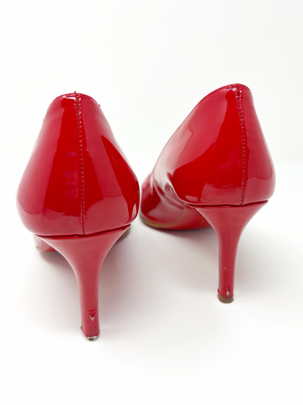 Christian Louboutin Red Patent Leather Women's Pumps 37.5 - Picture 9 of 11